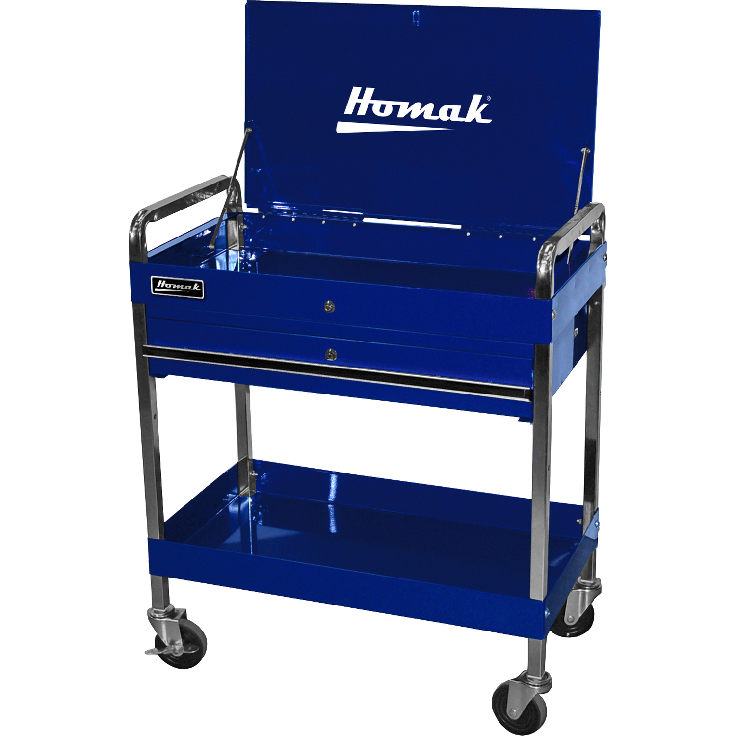 Homak BL05500190 32" Professional 1 Drawer Service Cart - Blue