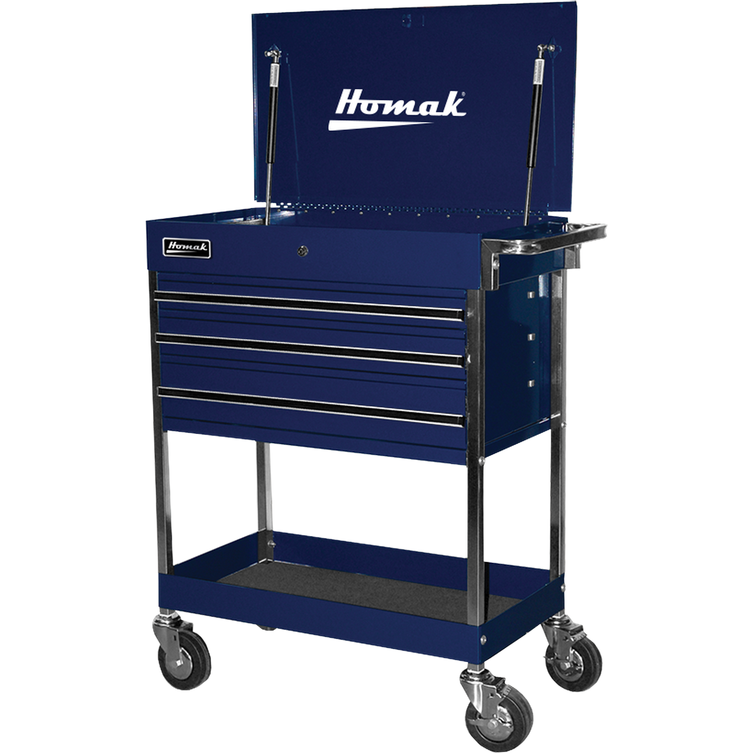 Homak BL05500200 34" Professional 3 Drawer Service Cart - Blue