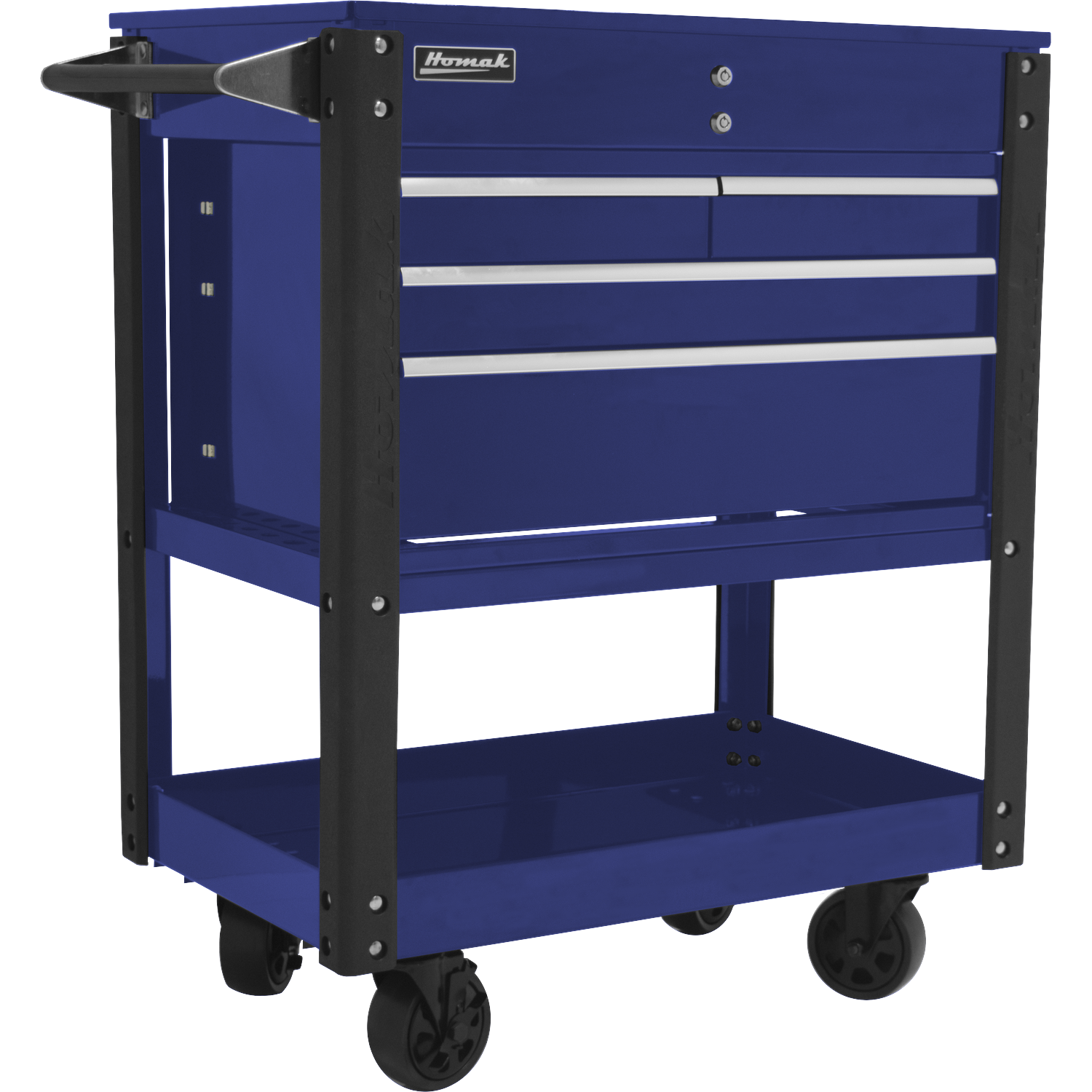 Homak BL06032000 35" Professional 4 Drawer Service Cart - BLUE