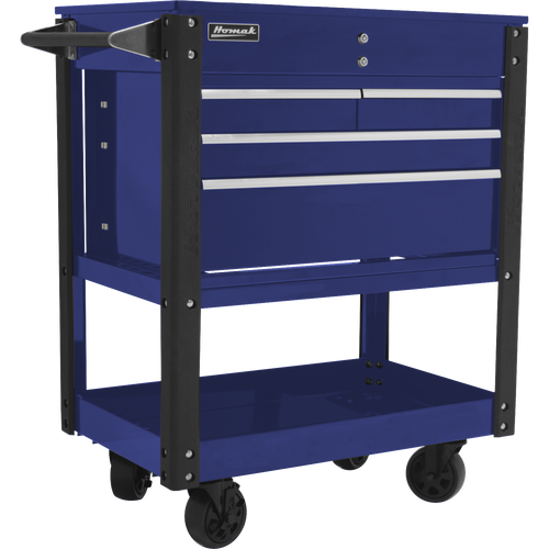 Homak BL06032000 35" Professional 4 Drawer Service Cart - BLUE