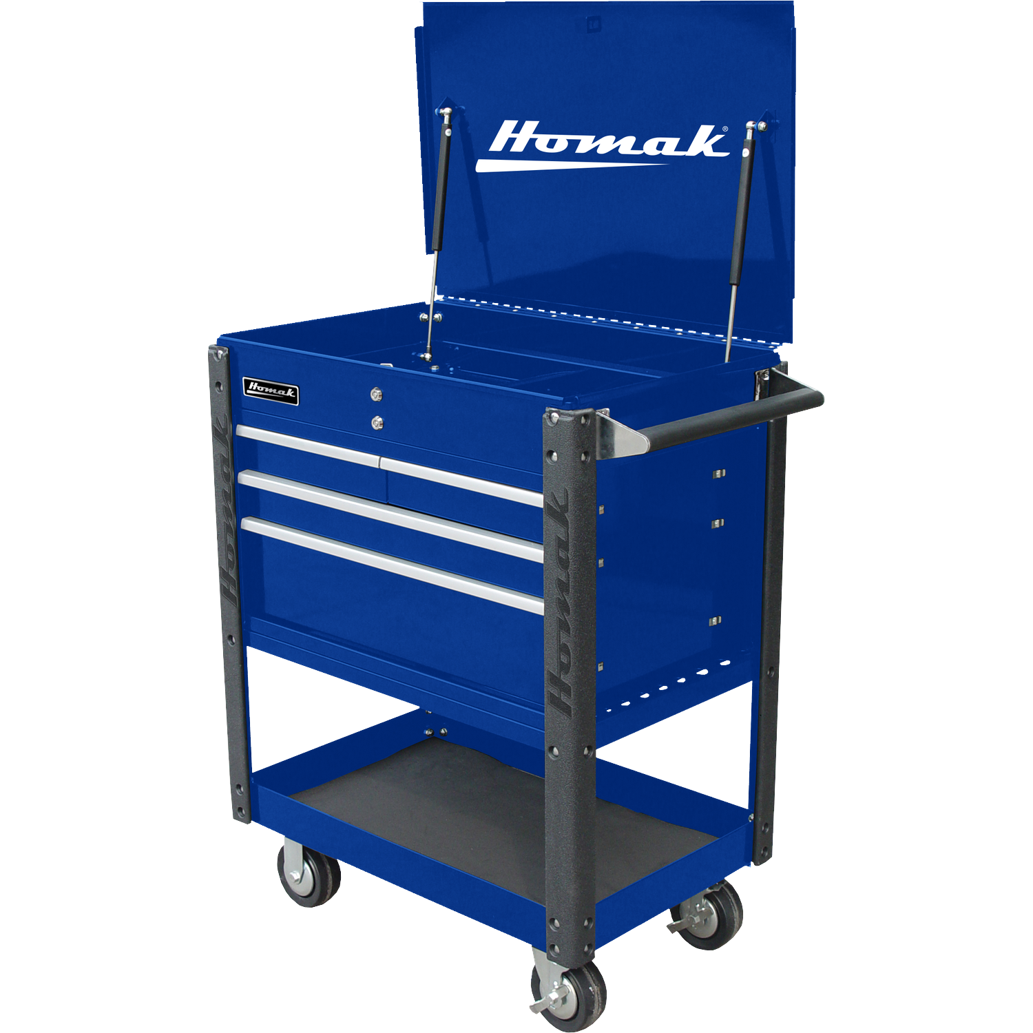 Homak BL06032000 35" Professional 4 Drawer Service Cart - BLUE