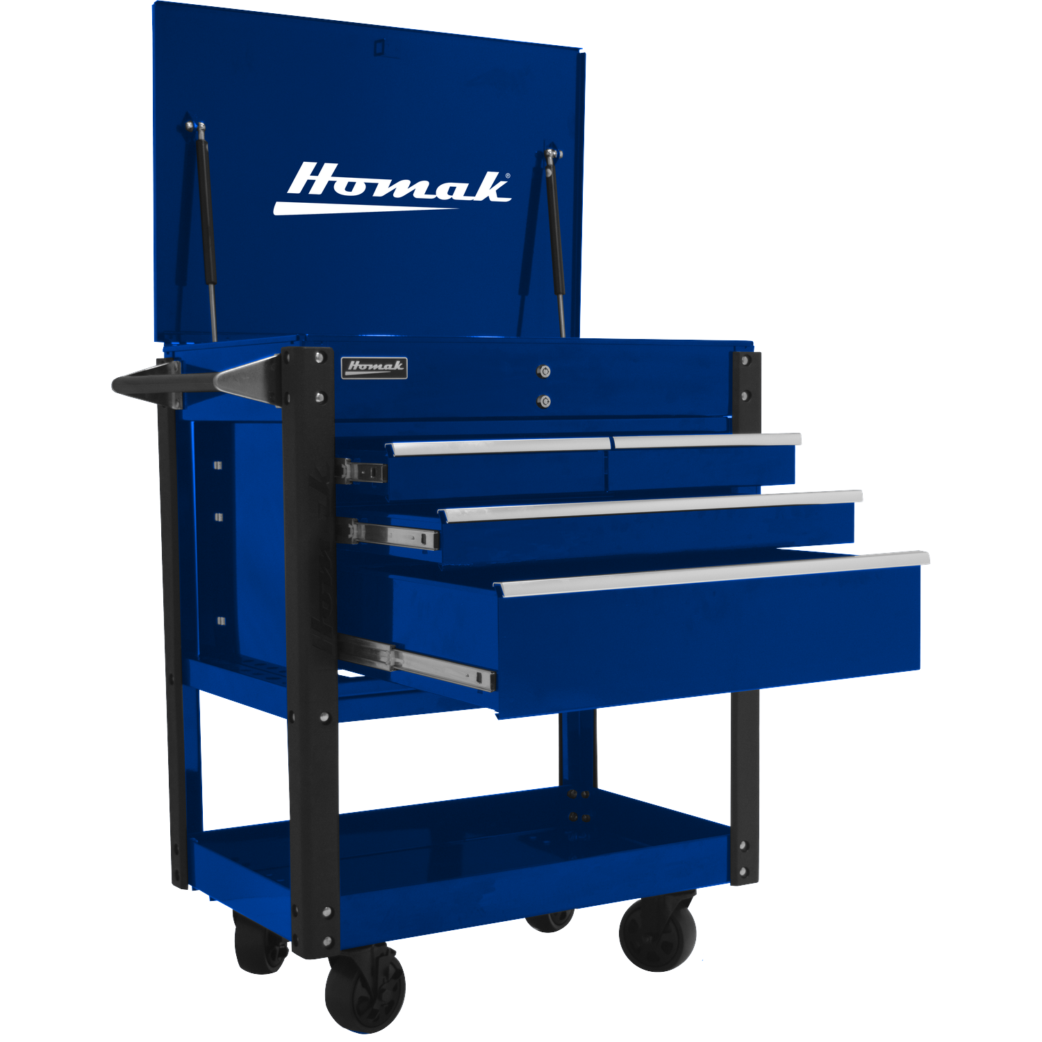 Homak BL06032000 35" Professional 4 Drawer Service Cart - BLUE