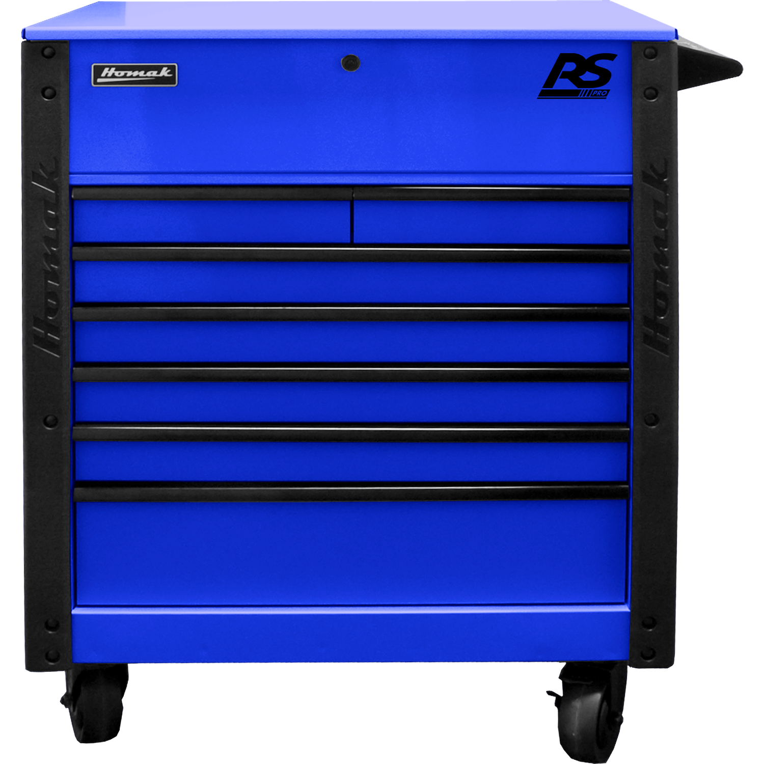 Homak BL06035247 35" 7 DRAWER FLIP-TOP SERVICE CART - BLUE
