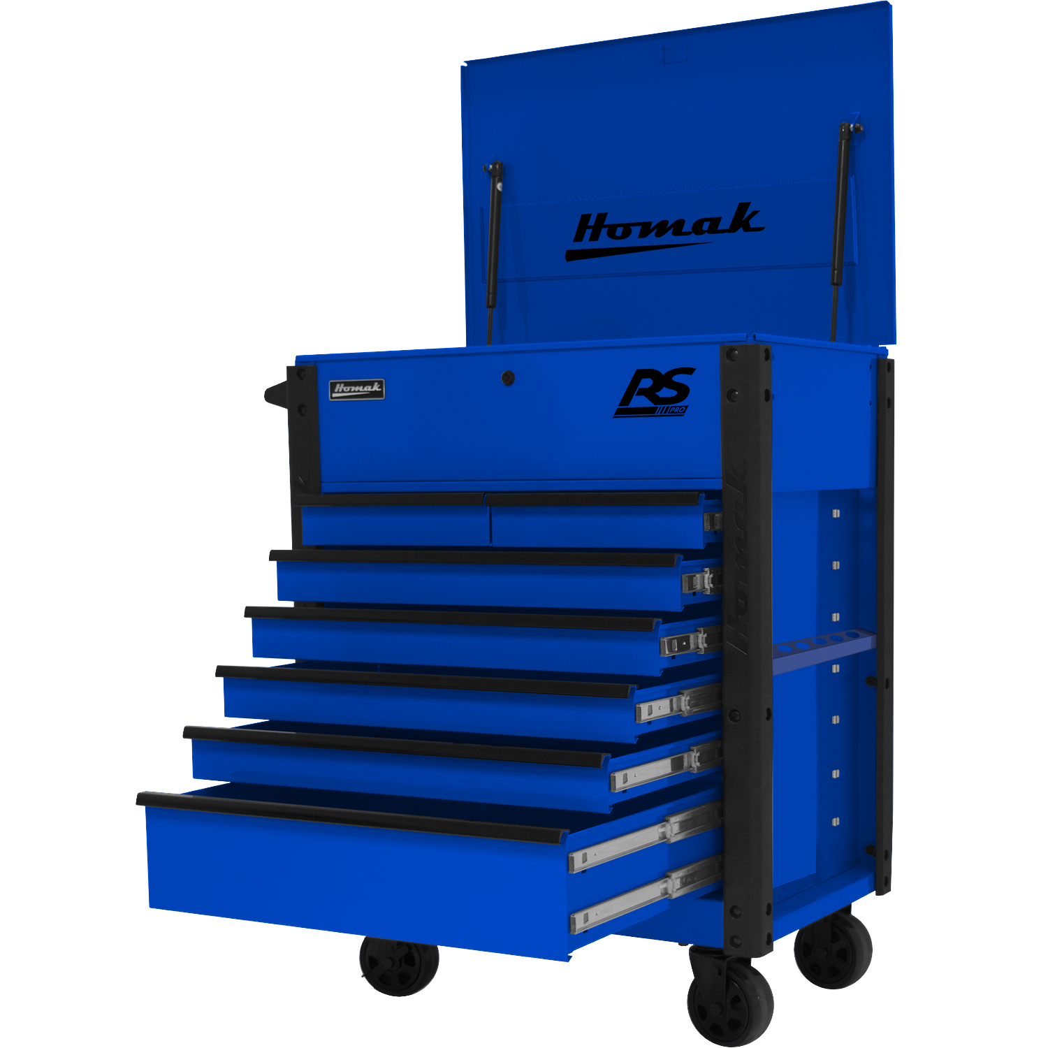 Homak BL06035247 35" 7 DRAWER FLIP-TOP SERVICE CART - BLUE