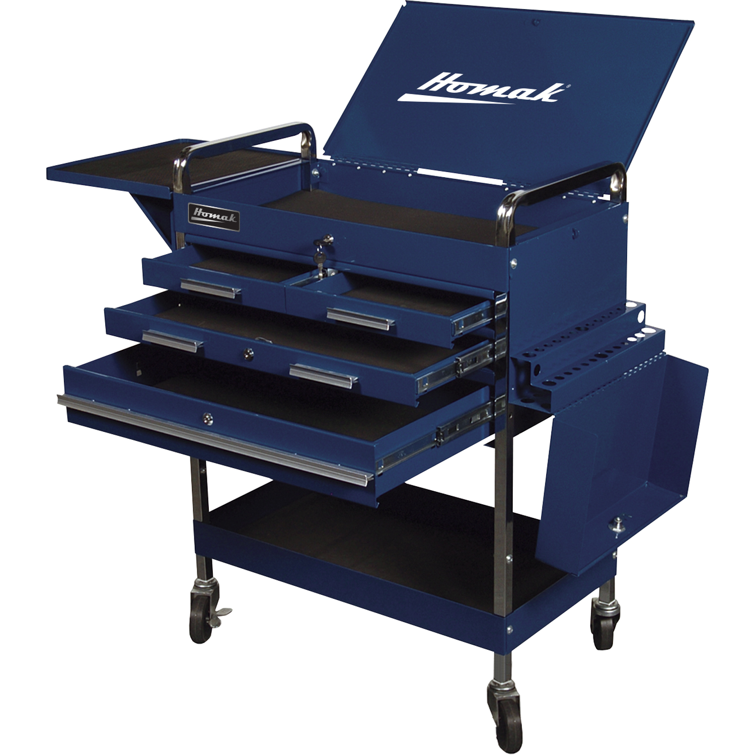 Homak BL06036404 30" 4-DRAWER FLIP-TOP CART