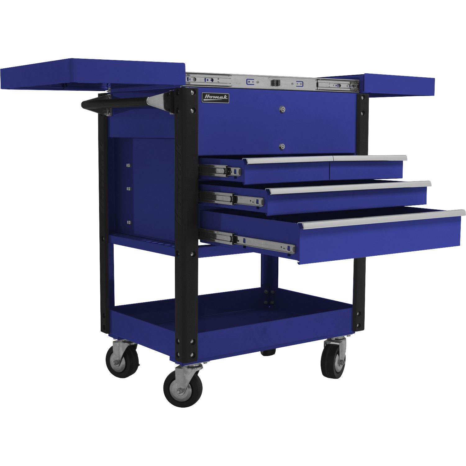 Homak BL06043500 35" 4 DRAWER SLIDE TOP CART - BLUE