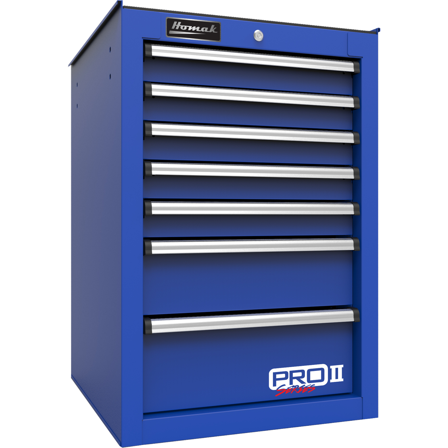Homak BL08014552 14 1/2"" Pro II 7-Drawer Side Cabinet - Blue