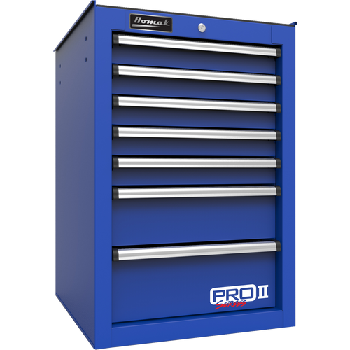 Homak BL08014552 14 1/2"" Pro II 7-Drawer Side Cabinet - Blue