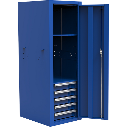 Homak BL08022052 22" Pro II 5-Drawer Full Height Side Locker - Blue