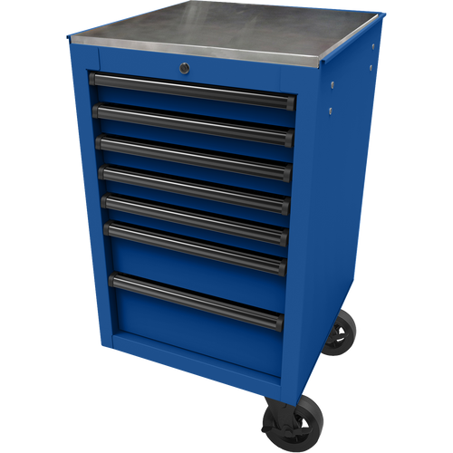 Homak BL08022070 22" RS Pro 7-Drawer Side Cabinet - Blue