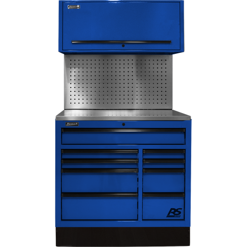 Homak BLCTS41002 41" CTS SET WITH TOOL BOARD BACK SPLASH - BLUE