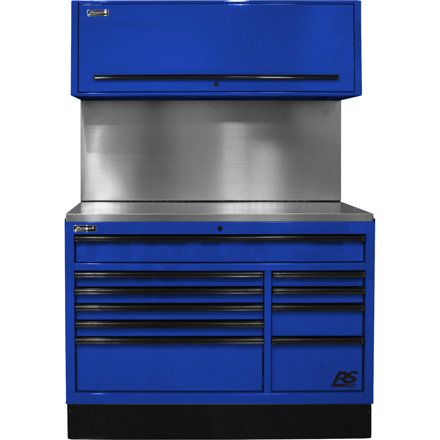 Homak BLCTS54001 54" CTS SET WITH SOLID BACK SPLASH - BLUE