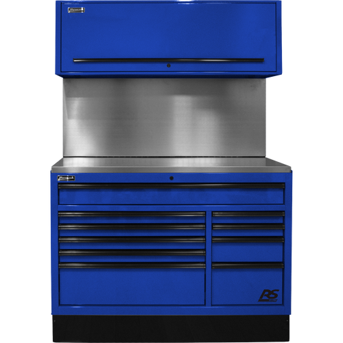 Homak BLCTS54001 54" CTS SET WITH SOLID BACK SPLASH - BLUE