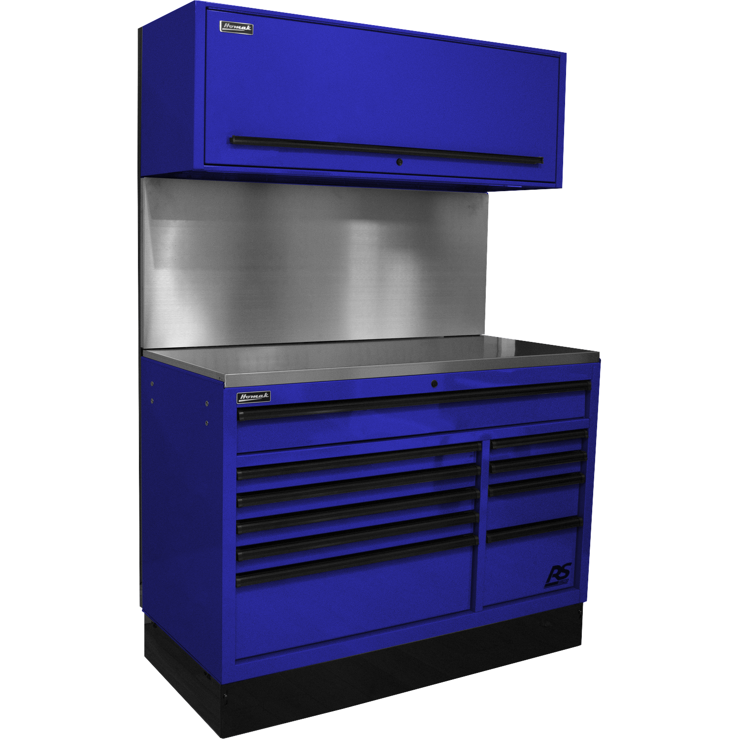 Homak BLCTS54001 54" CTS SET WITH SOLID BACK SPLASH - BLUE