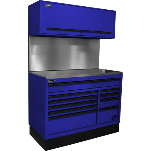 Homak BLCTS54001 54" CTS SET WITH SOLID BACK SPLASH - BLUE