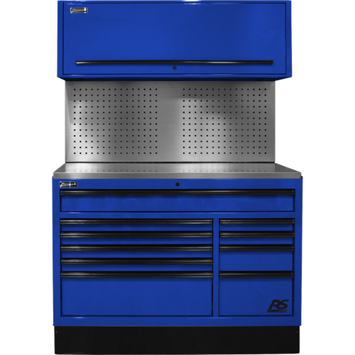 Homak BLCTS54002 54" CTS SET WITH TOOLBOARD BACK SPLASH (BLUE)