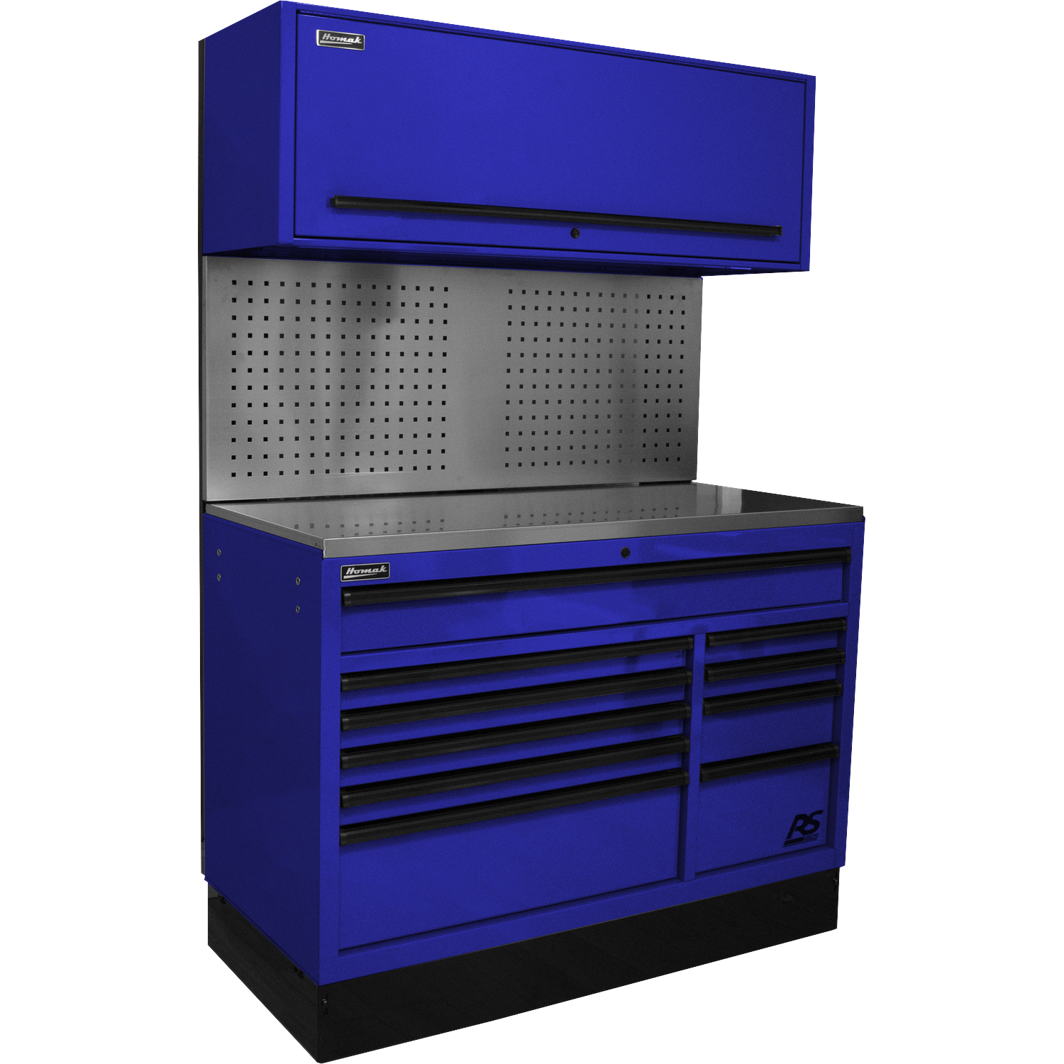 Homak BLCTS54002 54" CTS SET WITH TOOLBOARD BACK SPLASH (BLUE)