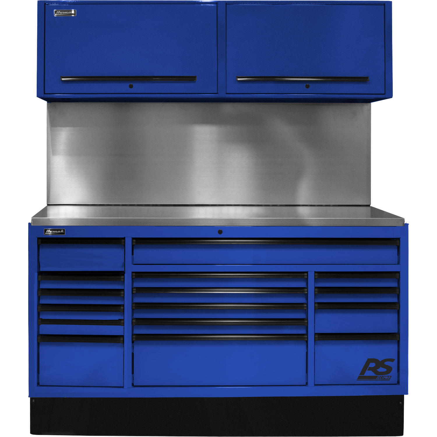 Homak BLCTS72001 72" CTS SET WITH SOLID BACK SPLASH (BLUE)