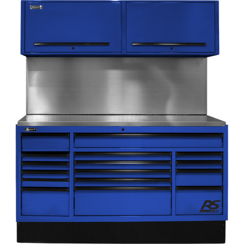 Homak BLCTS72001 72" CTS SET WITH SOLID BACK SPLASH (BLUE)
