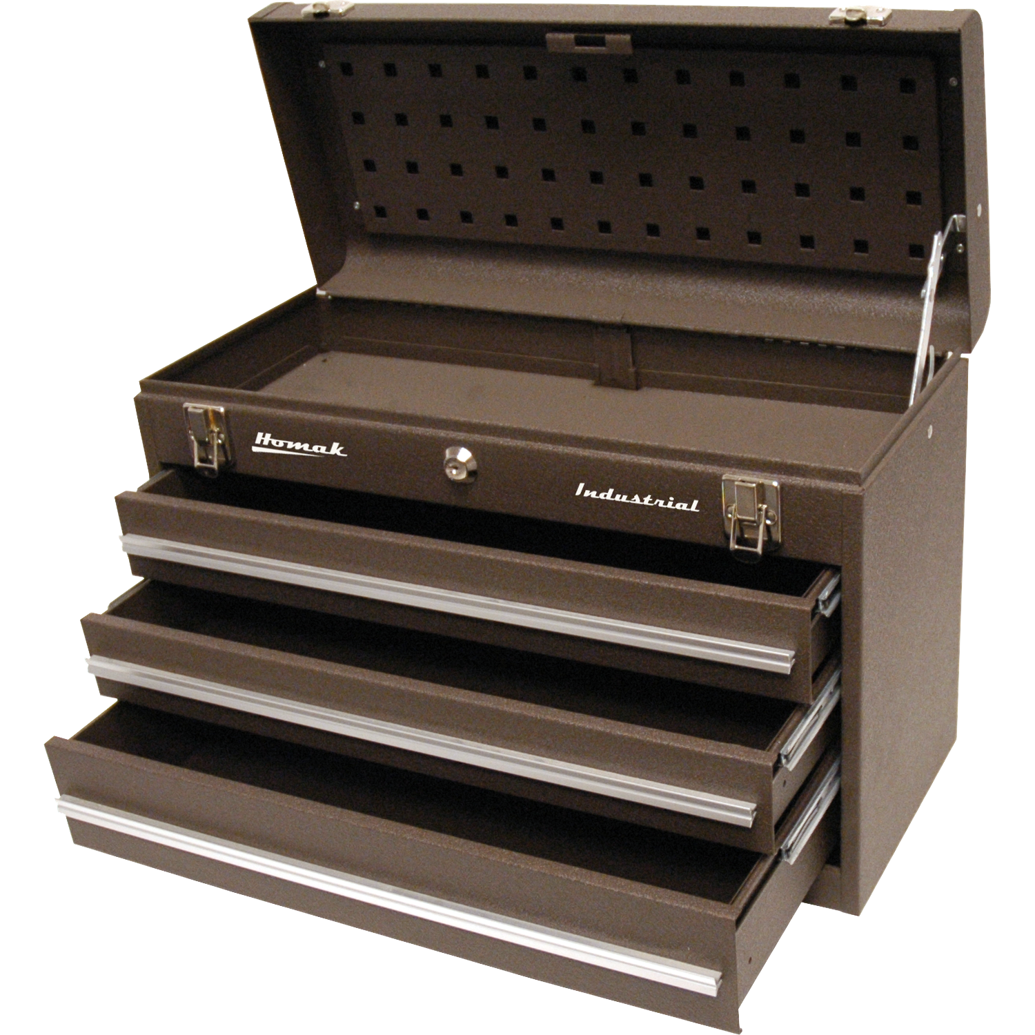 Homak BW00203200 Brown 20" 3 Drawer Friction Toolbox