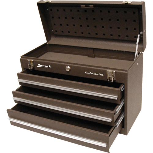 Homak BW00203200 Brown 20" 3 Drawer Friction Toolbox
