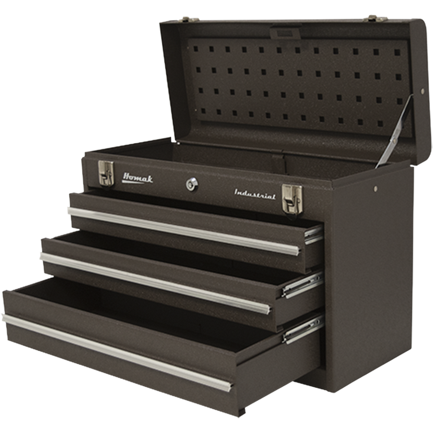 Homak BW00203200 Brown 20" 3 Drawer Friction Toolbox