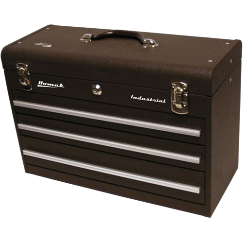 Homak BW00203200 Brown 20" 3 Drawer Friction Toolbox