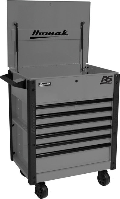 Homak GR06035247 35" RS Pro 7-drawer Service Cart Battleship Gray
