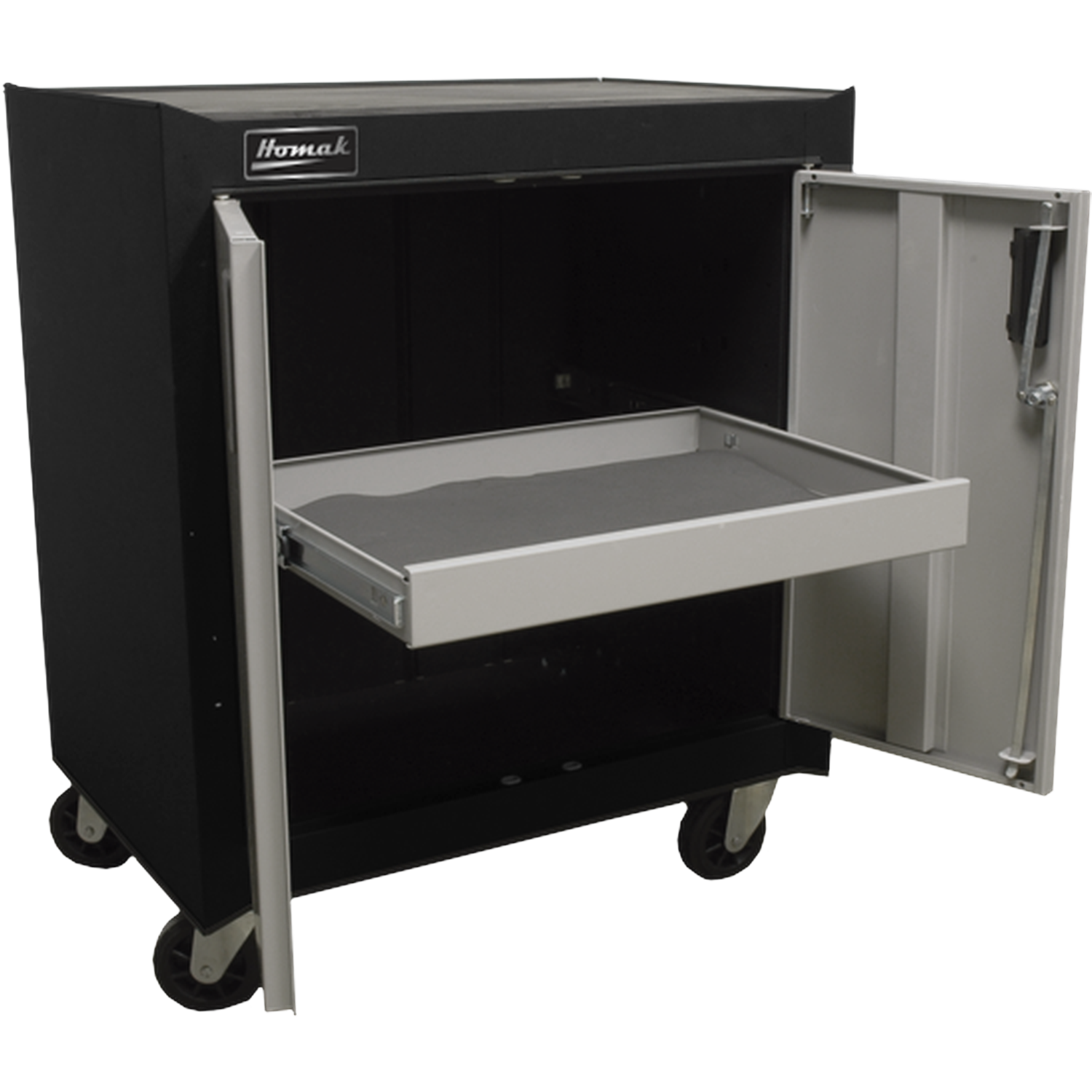 Homak GS04002270 2 Door Mobile Cabinet W/ Gliding Shelf