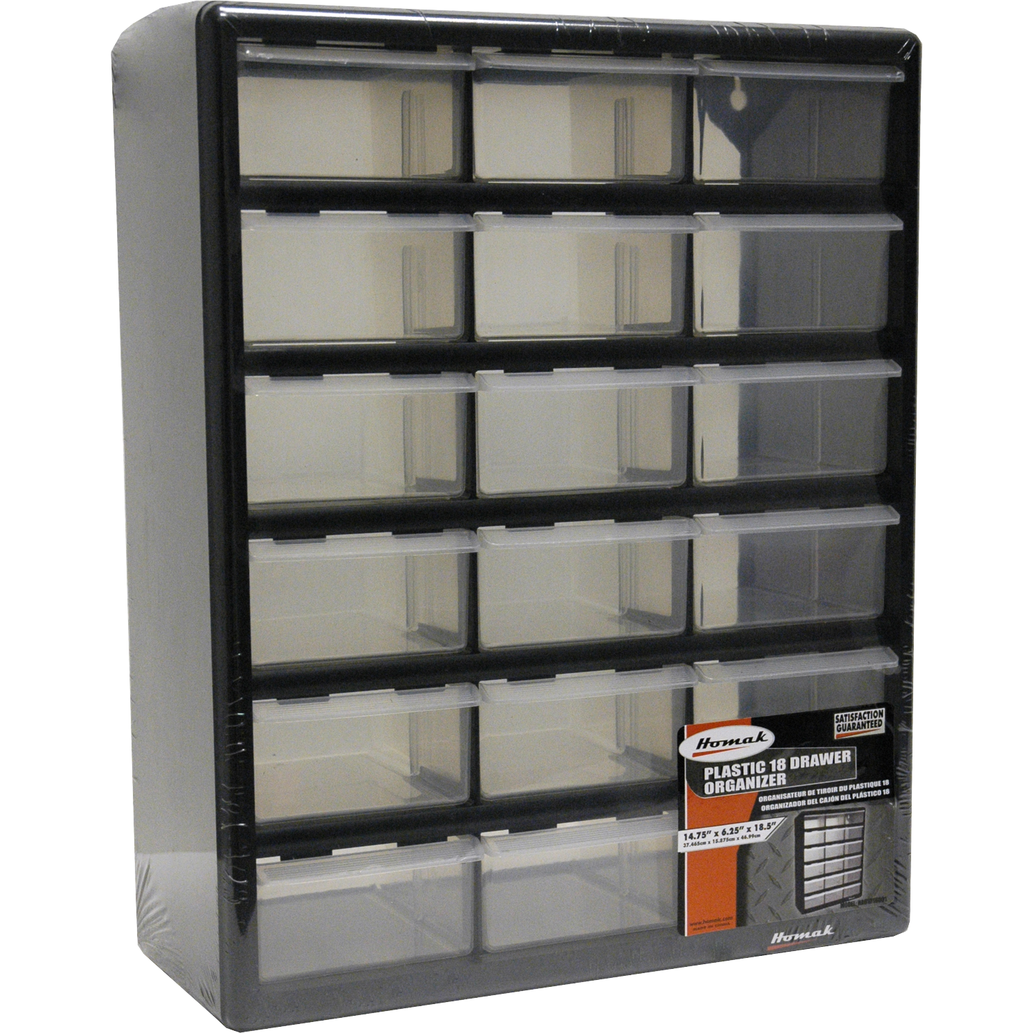 Homak HA01018001 18 Drawer Parts Organizer