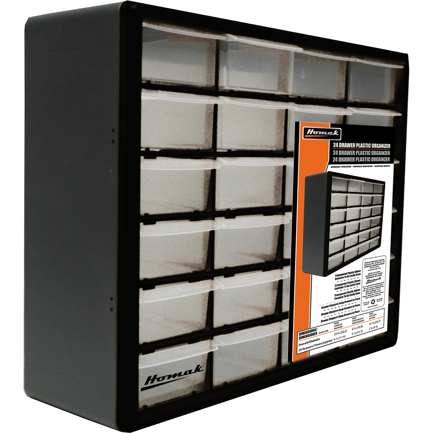 Homak HA01024152 24 Drawer Parts Organizer