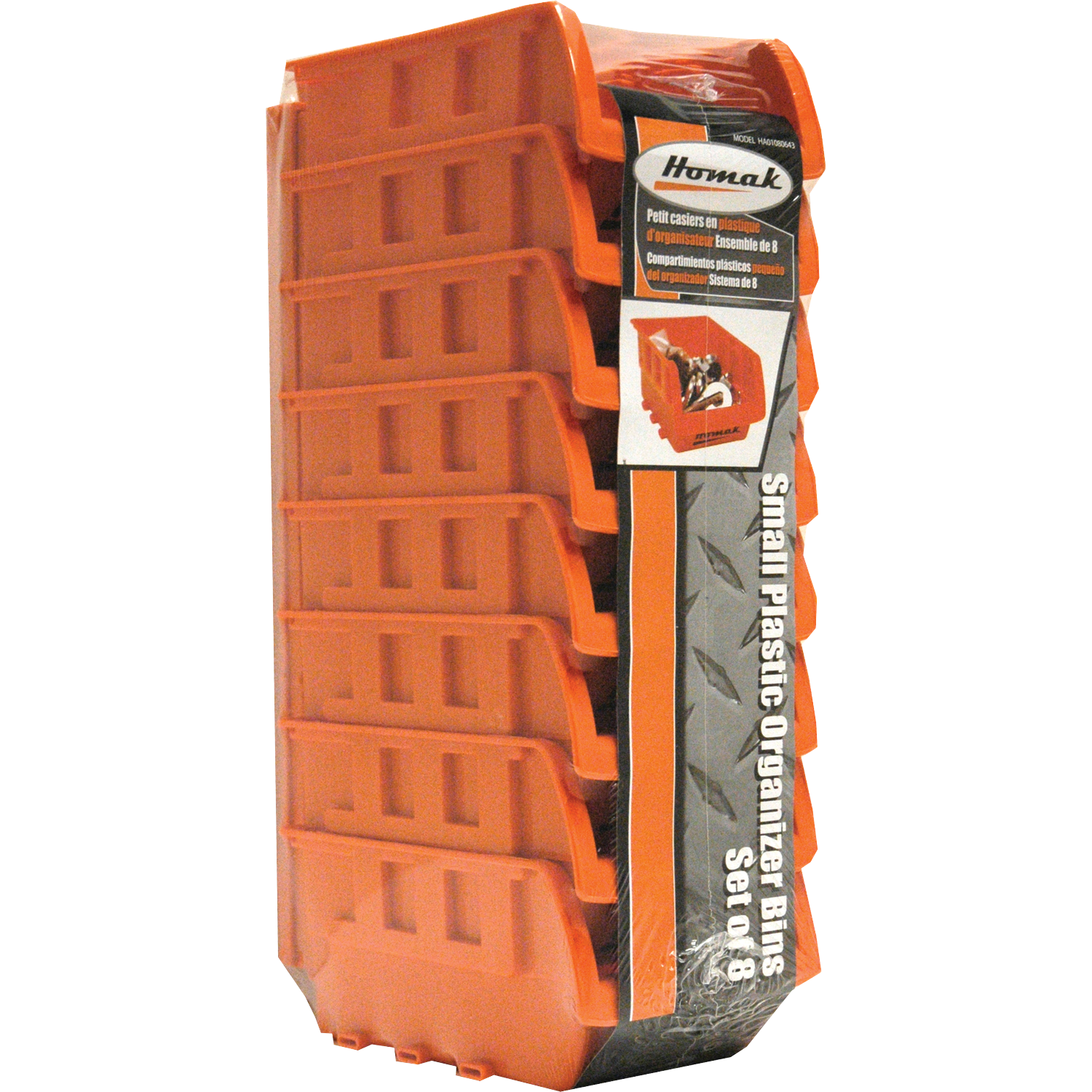 Homak HA01080643 Small Plastic Bins Set Of 8