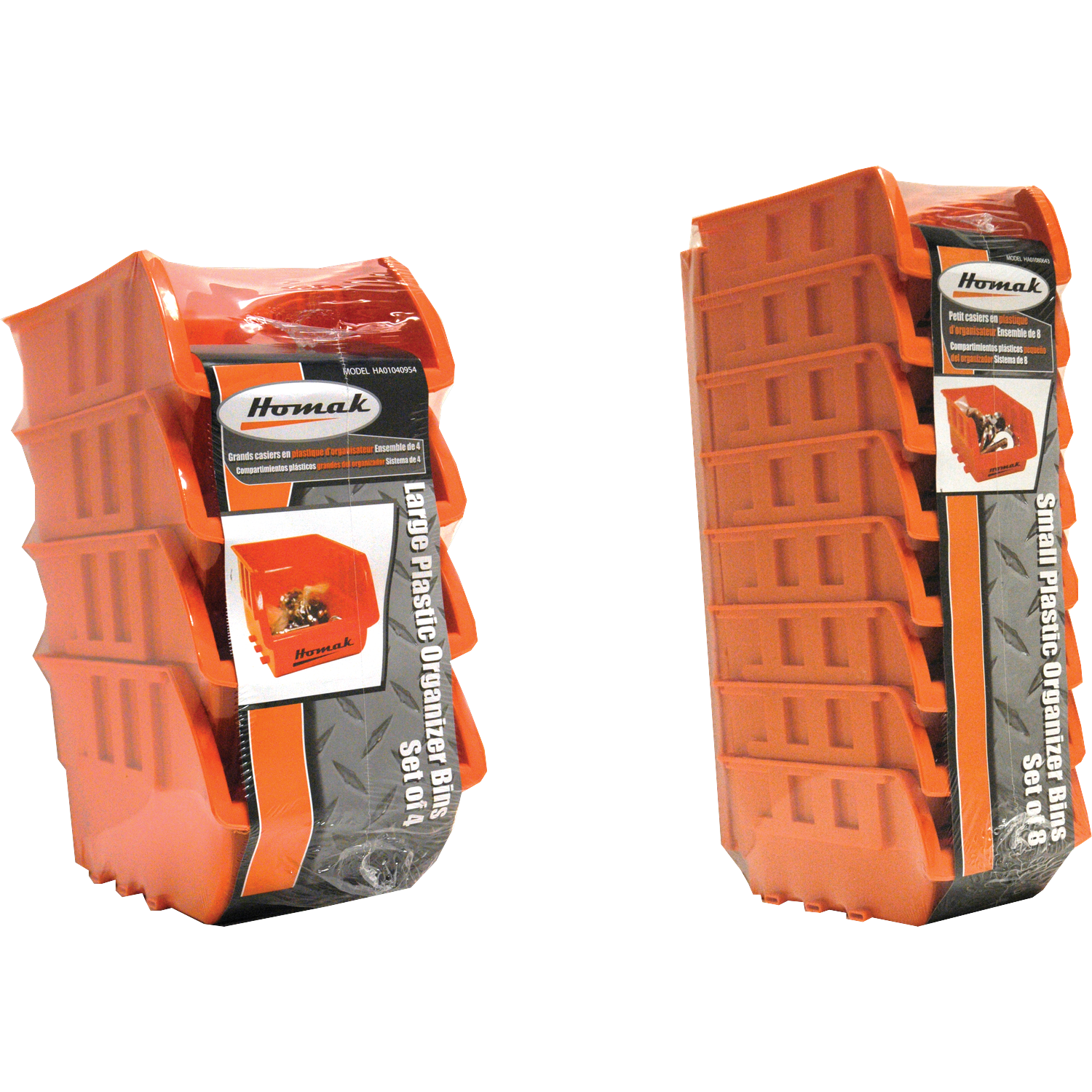 Homak HA01080643 Small Plastic Bins Set Of 8