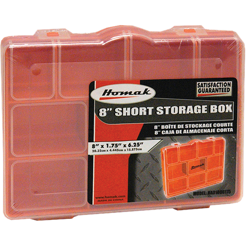 Homak HA01086175 Short Plastic Storage Box