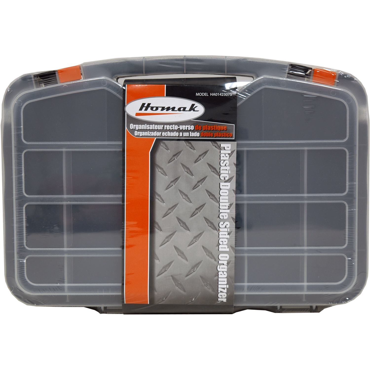 Homak HA01423075 Plastic Double Sided Organizer