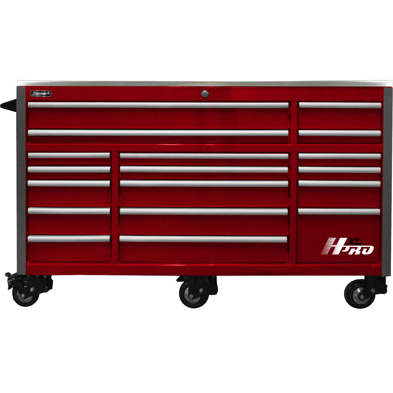 Homak HX04072173 72" HXLPRO SERIES ROLLER CABINET (RED)