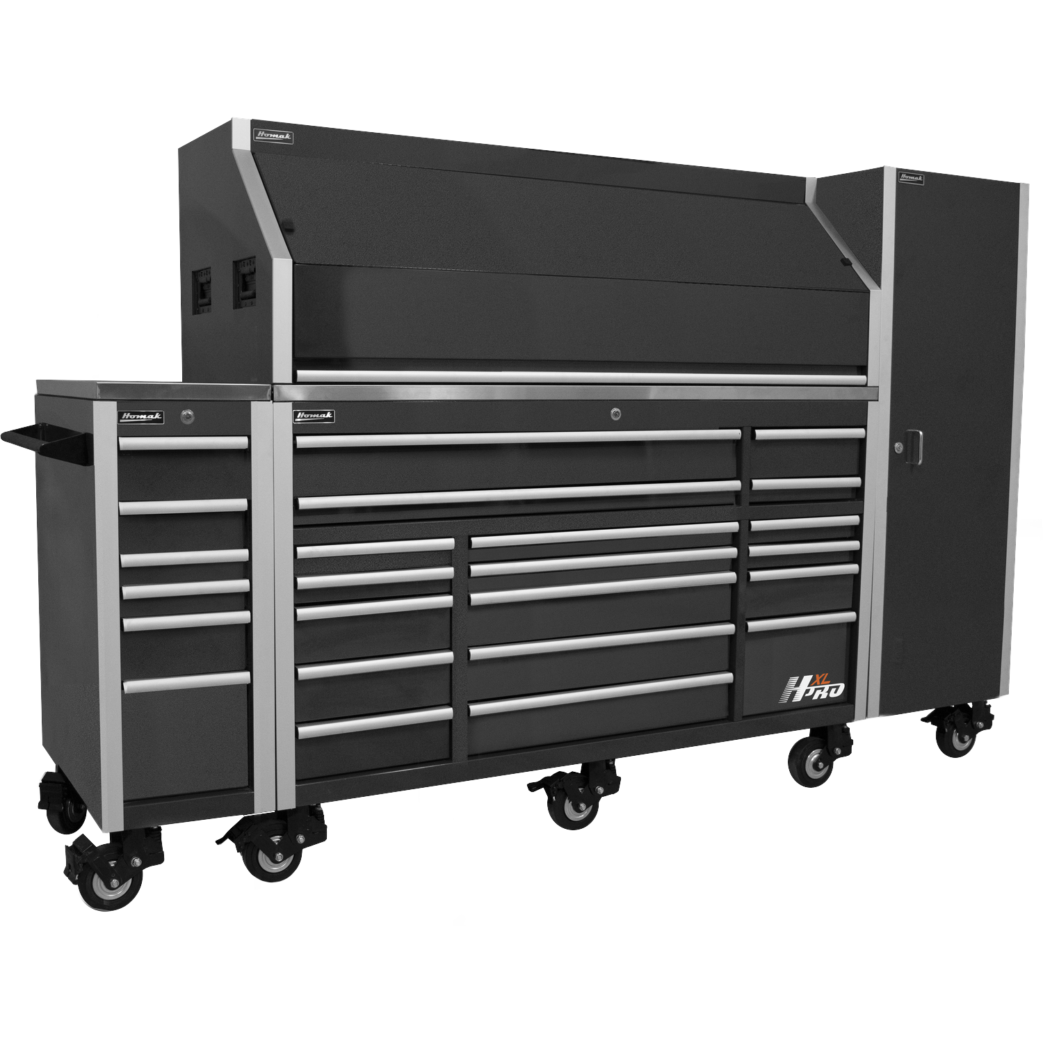 Homak HX08024001 24" HXL PRO SERIES SIDE LOCKER (BLACK)