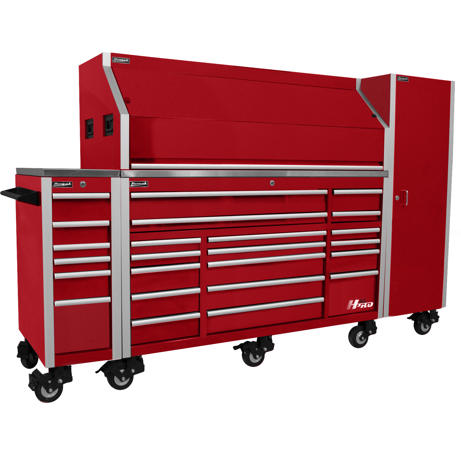 Homak HX08024003 24" HXL PRO SERIES SIDE LOCKER (RED)
