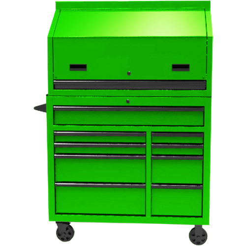 Homak LG02041010 41" RS PRO SERIES 1-DRAWER HUTCH WITH POWER STRIP – GREEN