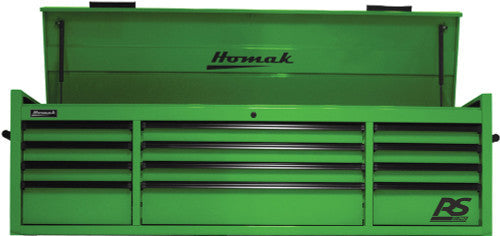 Homak LG02072120 72" RS PRO SERIES 12-DRAWER TOP CHEST - LIME GREEN - MPR Tools & Equipment