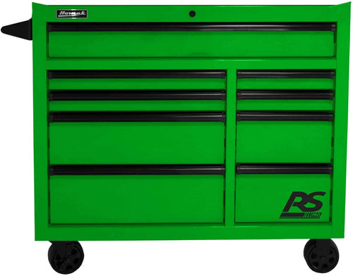 Homak LG04004193 41" RS PRO SERIES 9-DRAWER ROLLER CABINET - LIME GREEN