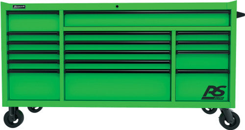 Homak LG04072160 72" RS PRO SERIES 16-DRAWER ROLLER CABINET - LIME GREEN - MPR Tools & Equipment