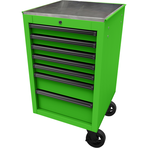 Homak LG08022070 22" RS Pro 7-Drawer Side Cabinet - Lime Green