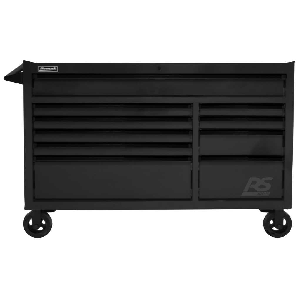 Homak Manufacturing BK04054010 54" RS Pro 10 Drawer Rolling Cabinet - Black - MPR Tools & Equipment