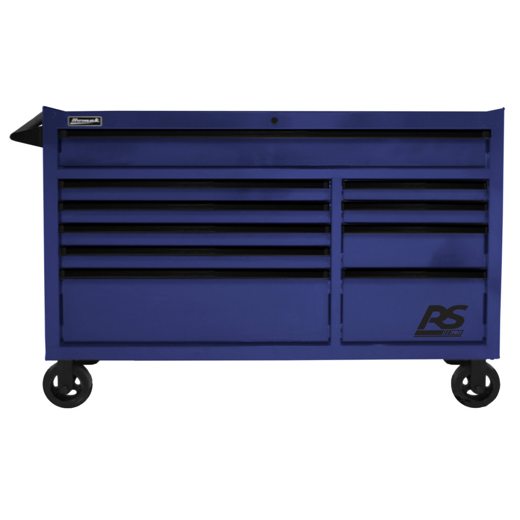 Homak Manufacturing BL04054010 54" RS Pro 10 Drawer Rolling Cabinet - Blue - MPR Tools & Equipment