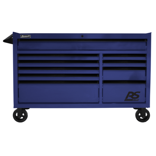 Homak Manufacturing BL04054010 54" RS Pro 10 Drawer Rolling Cabinet - Blue - MPR Tools & Equipment