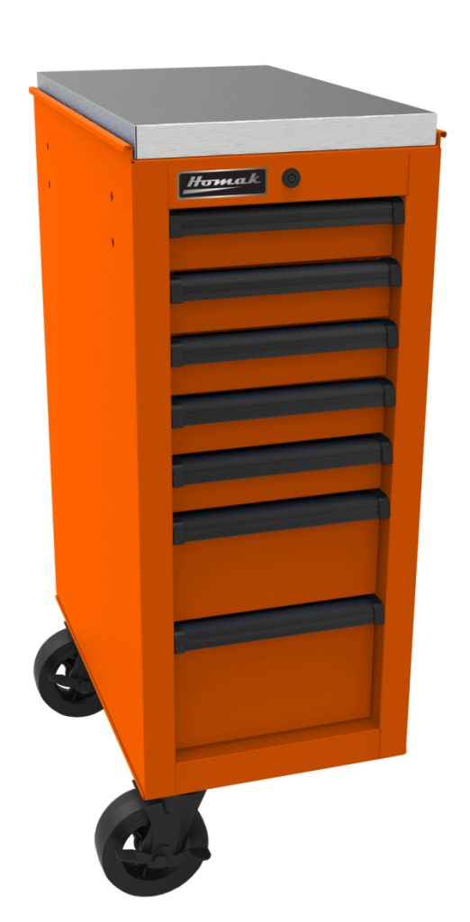 Homak Manufacturing OG08014070 14 1/2 RS Pro Side Cabinet (Orange) - MPR Tools & Equipment