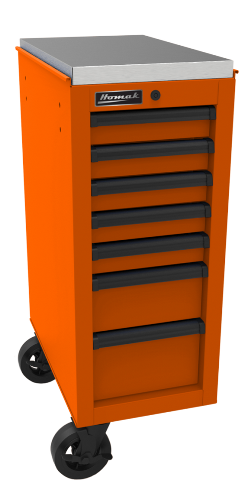 Homak Manufacturing OG08014070 14 1/2 RS Pro Side Cabinet (Orange) - MPR Tools & Equipment