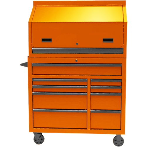 Homak OG02041010 41" RS PRO SERIES 1-DRAWER HUTCH WITH POWER STRIP – ORANGE