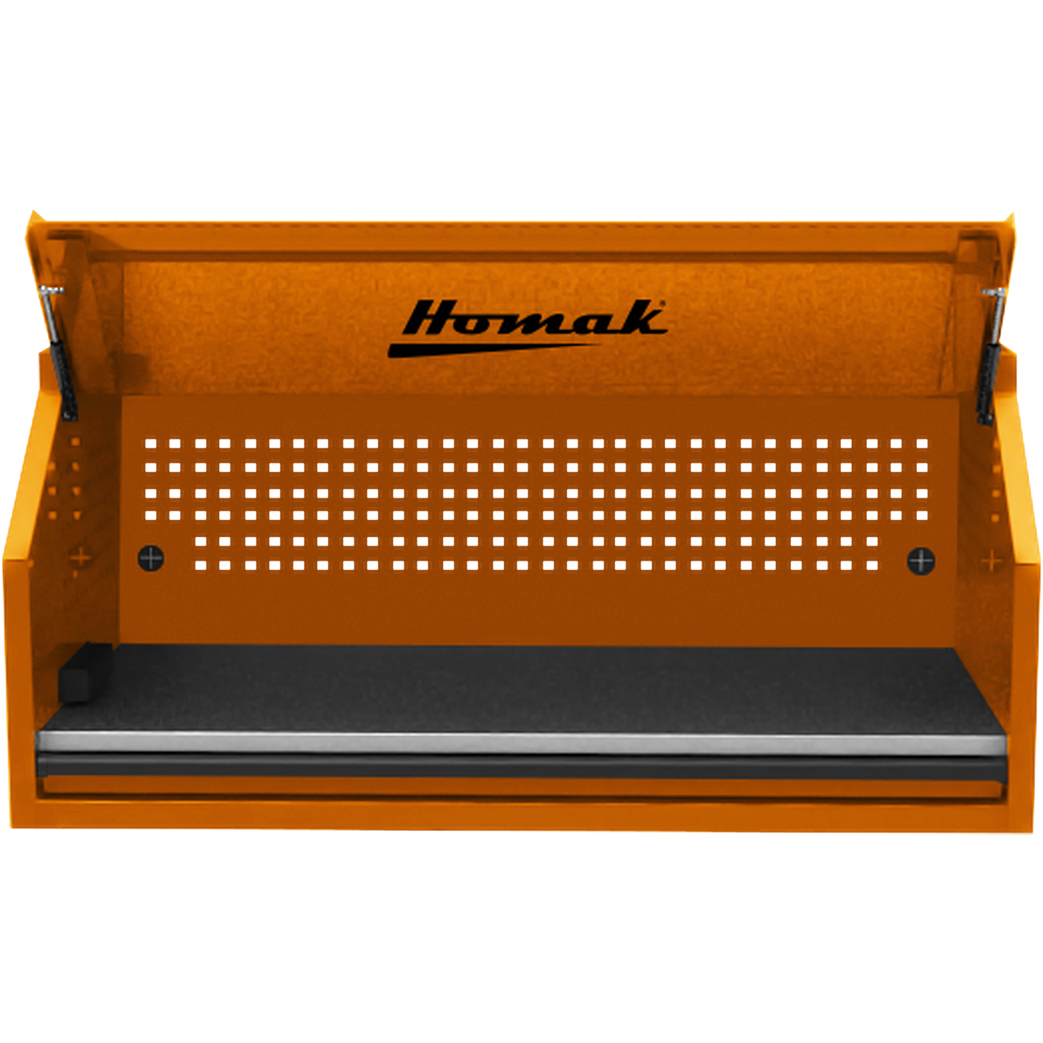 Homak OG02054010 54" RS PRO SERIES 1-DRAWER HUTCH WITH POWER STRIP – ORANGE